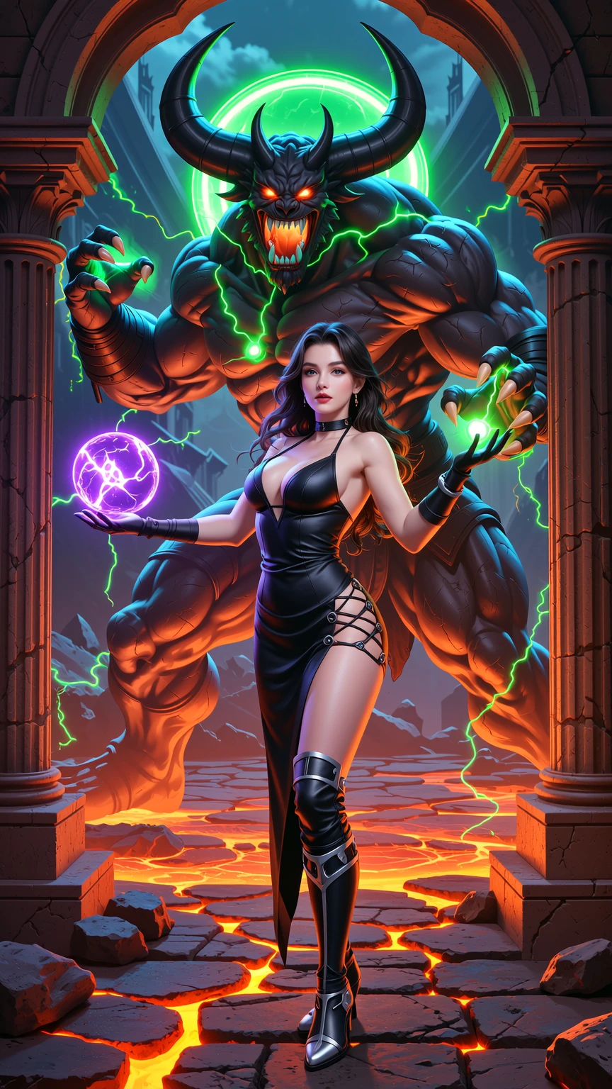 Sorceress Summoning Demonic Power