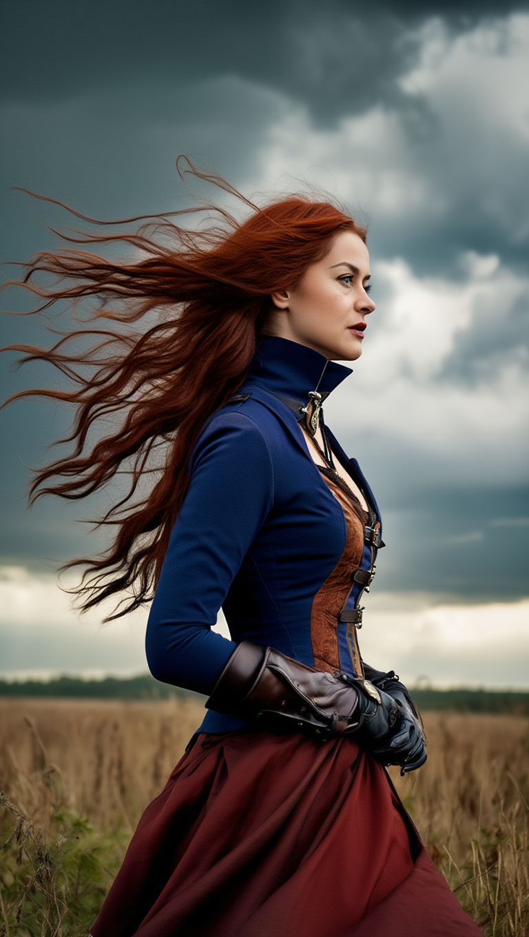 Stormbound Beauty — Wild Wind Across Scarlet Fields