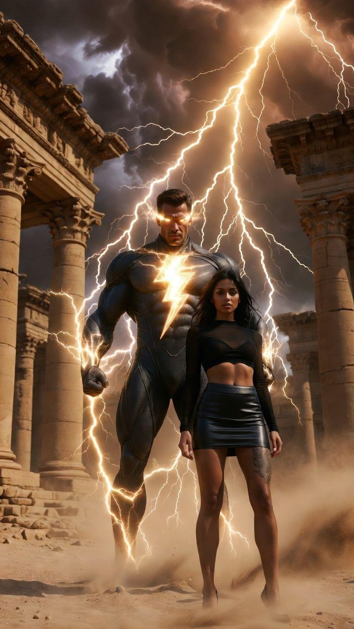 Lightning God and Dark Queen in Ancient Storm