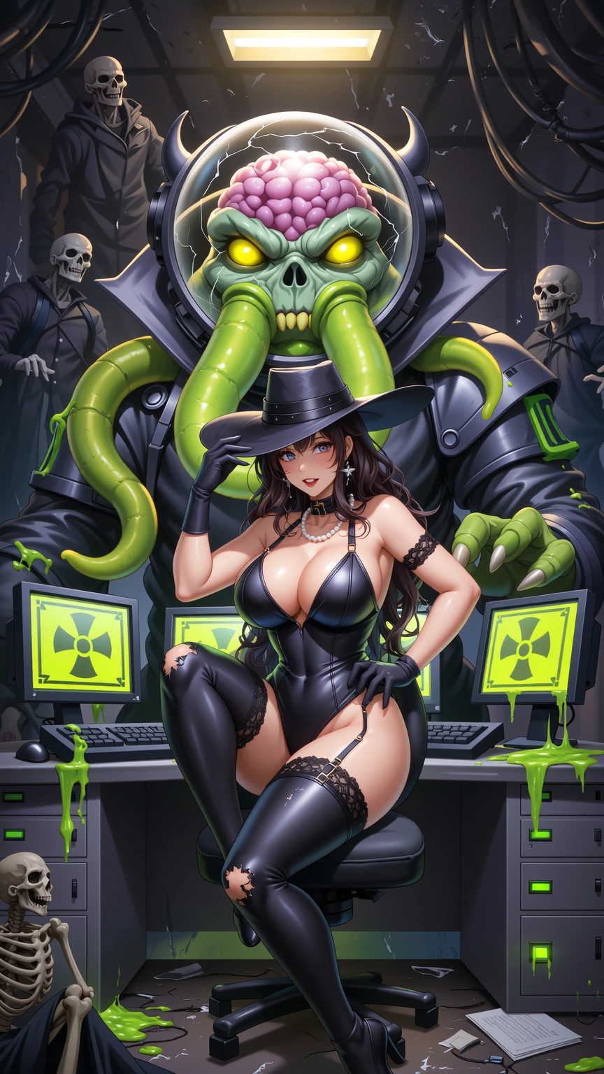 Seductive Beauty with Giant Radioactive Mutant