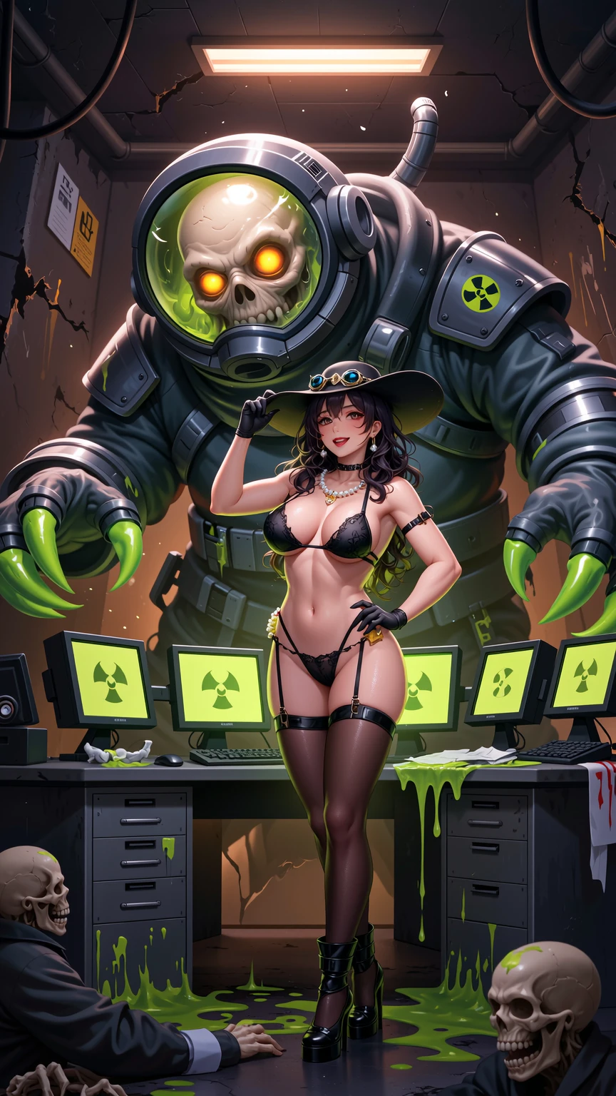 Seductive Beauty with Giant Radioactive Mutant