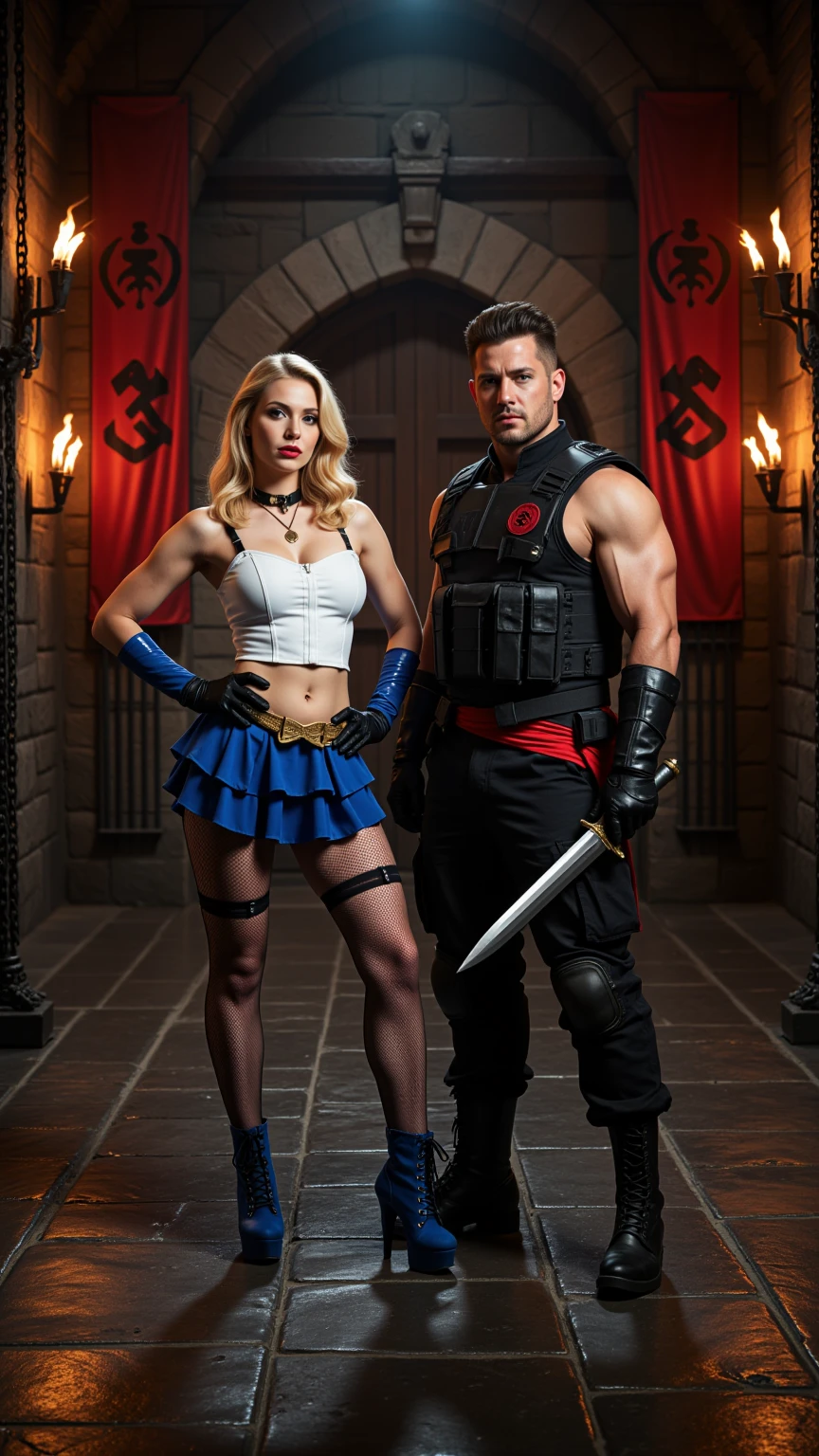 Torchlit Fortress Commanders In Dark Fantasy Stronghold