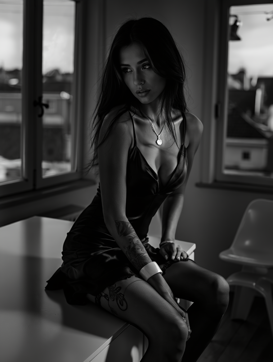 Midnight Glow: Black Satin Muse in Modern Interiors