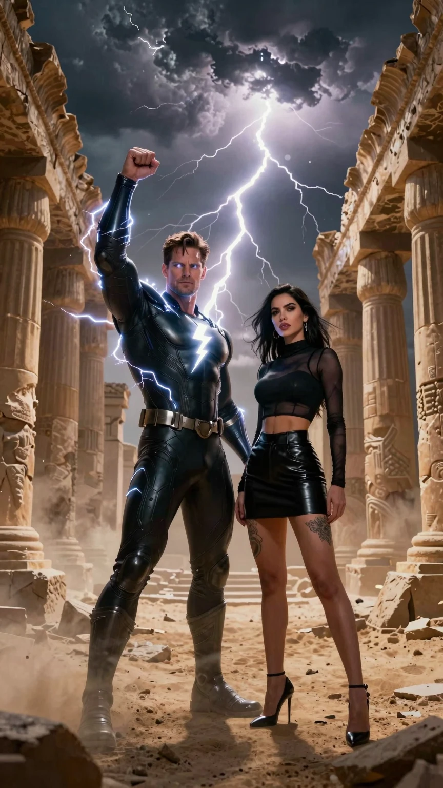 Lightning God and Dark Queen in Ancient Storm