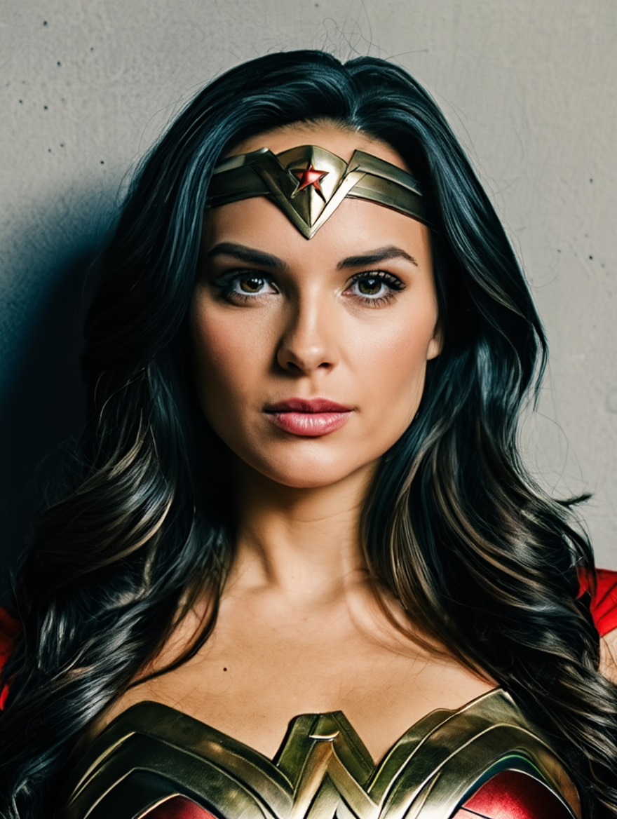 Modern Amazon Heroine in Cinematic Superhero Studio Portraits