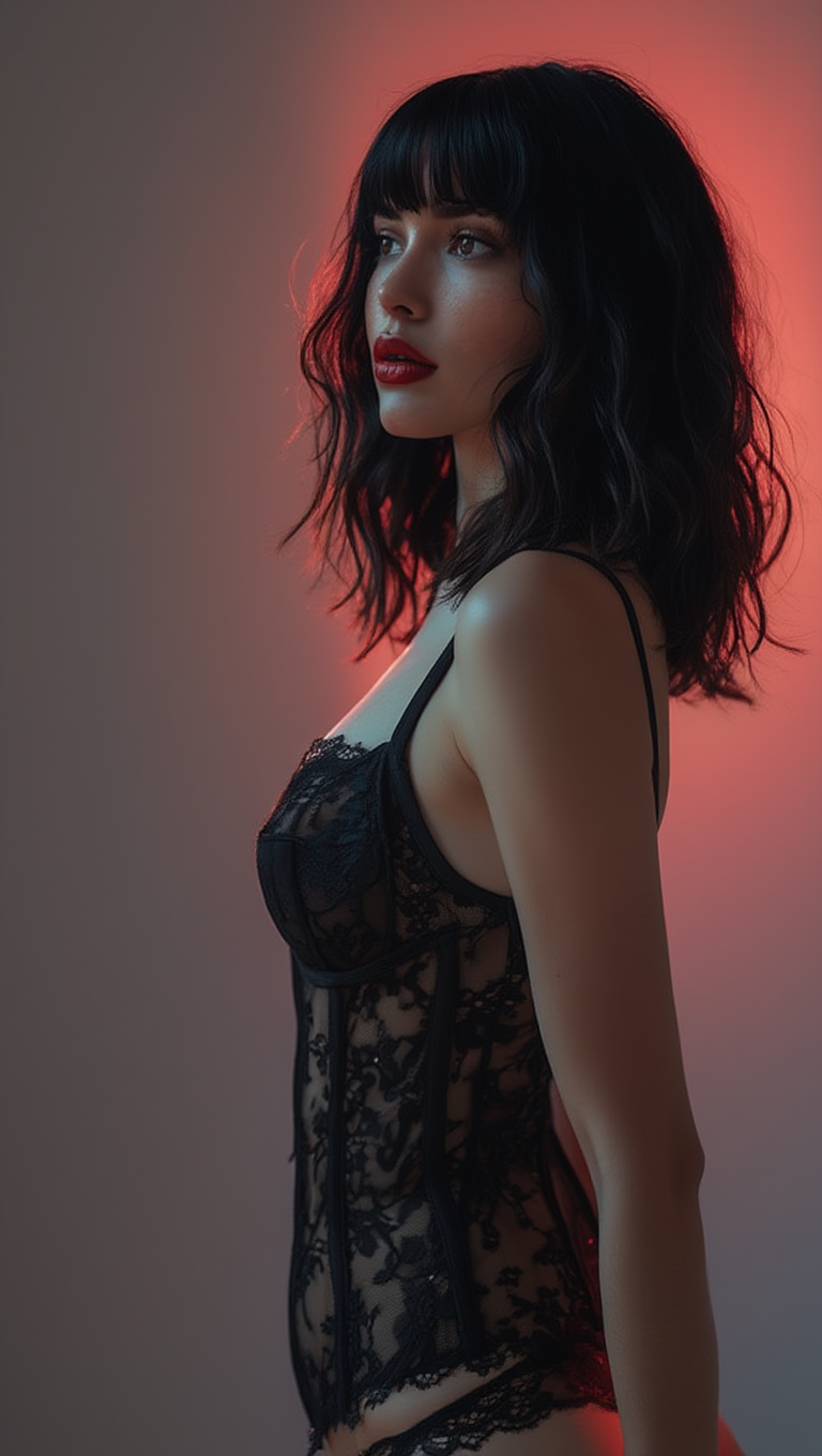 Midnight Lace Corset Glow Studio Seduction