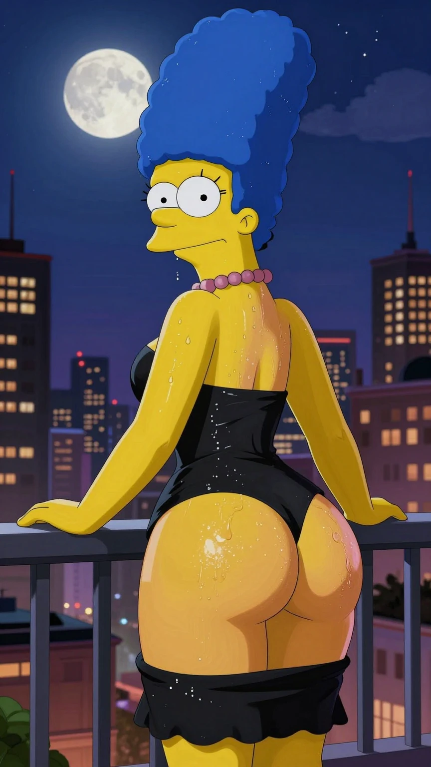 Marge Simpson Sweaty Balcony Night Pose
