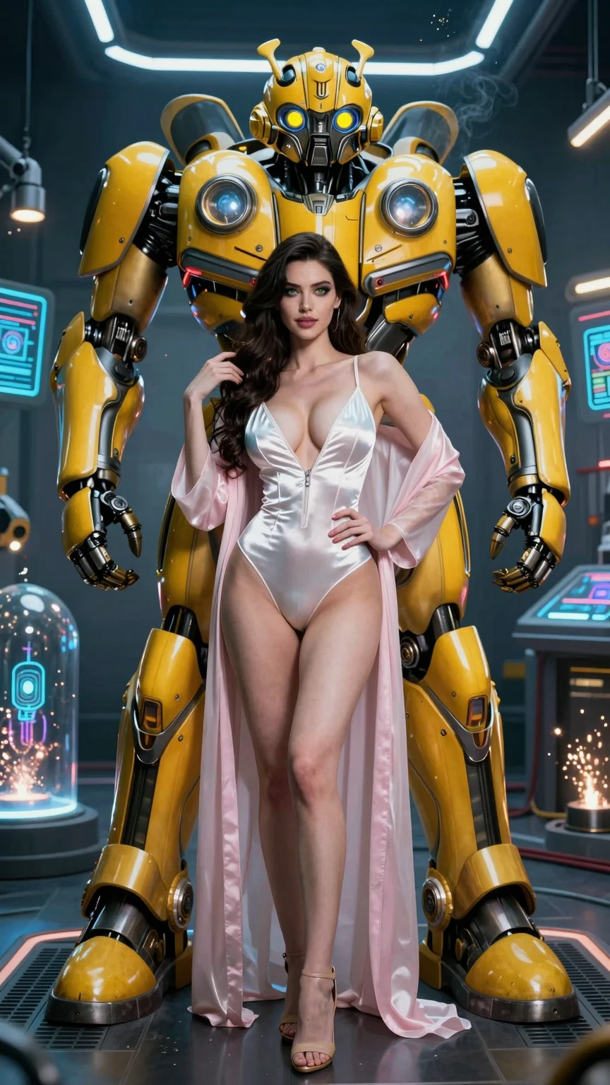 Satin Seductress and Yellow Battle Mech Guardian