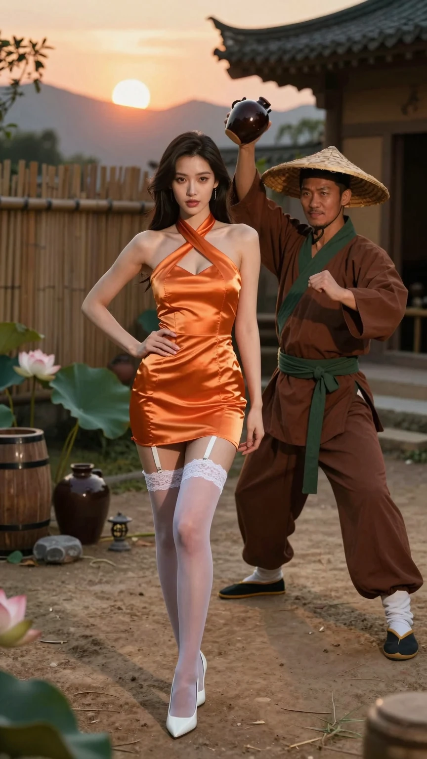 Sunset Martial Master and Satin Dress Temptation