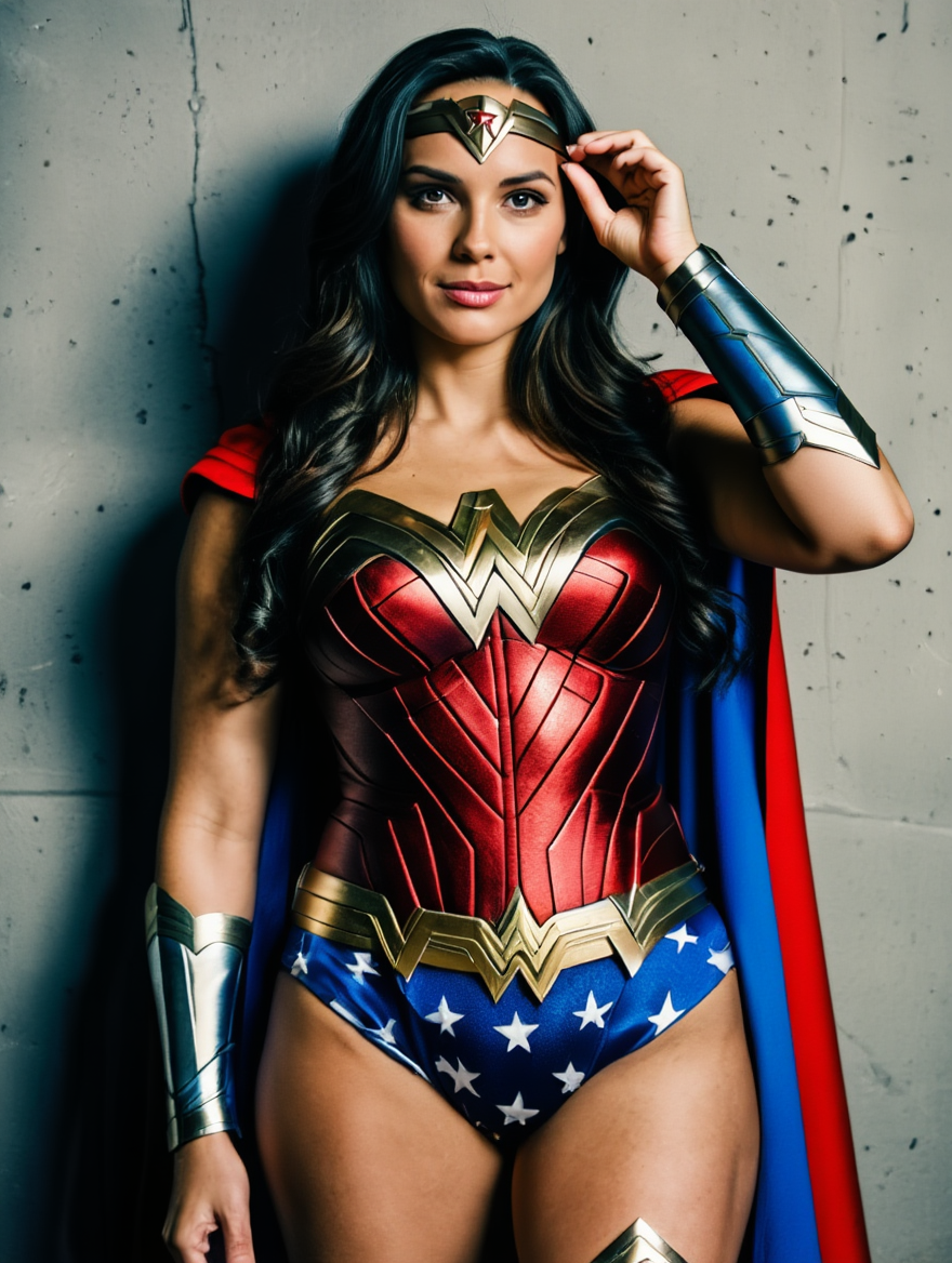 Modern Amazon Heroine in Cinematic Superhero Studio Portraits