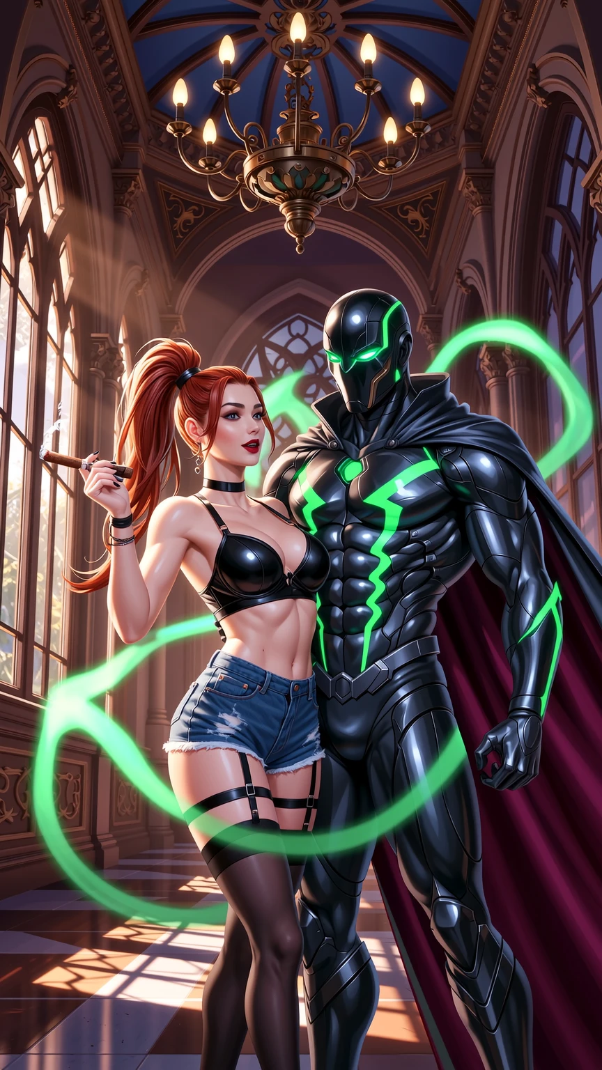 Neon Magic and Power in Gothic Seduction