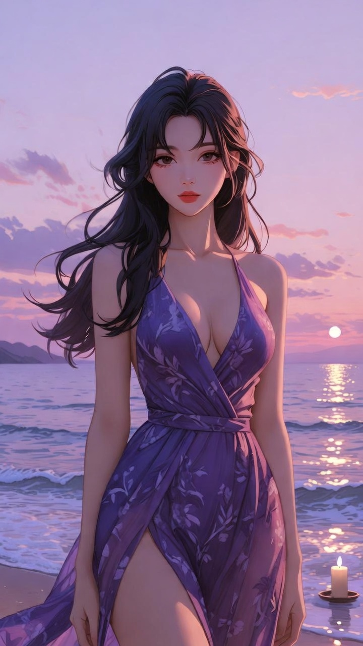 Dreamy Sunset Elegance on a Quiet Shore