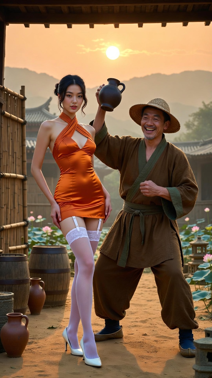 Sunset Martial Master and Satin Dress Temptation