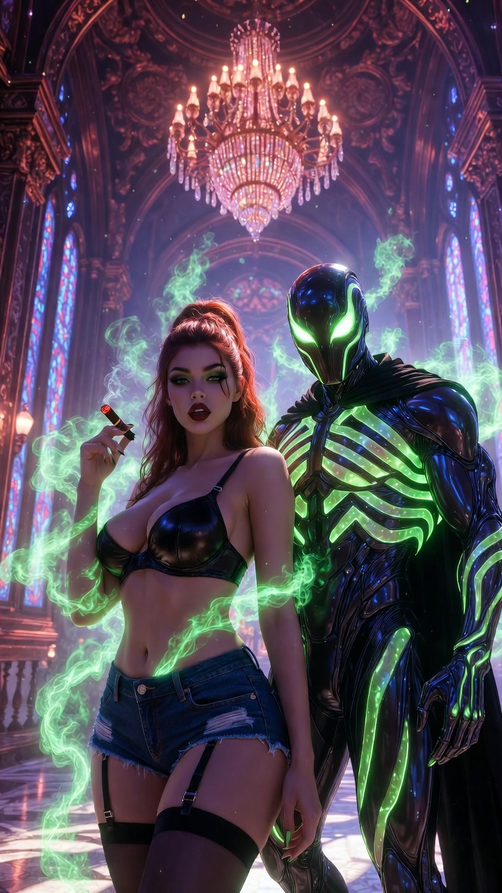 Neon Magic and Power in Gothic Seduction