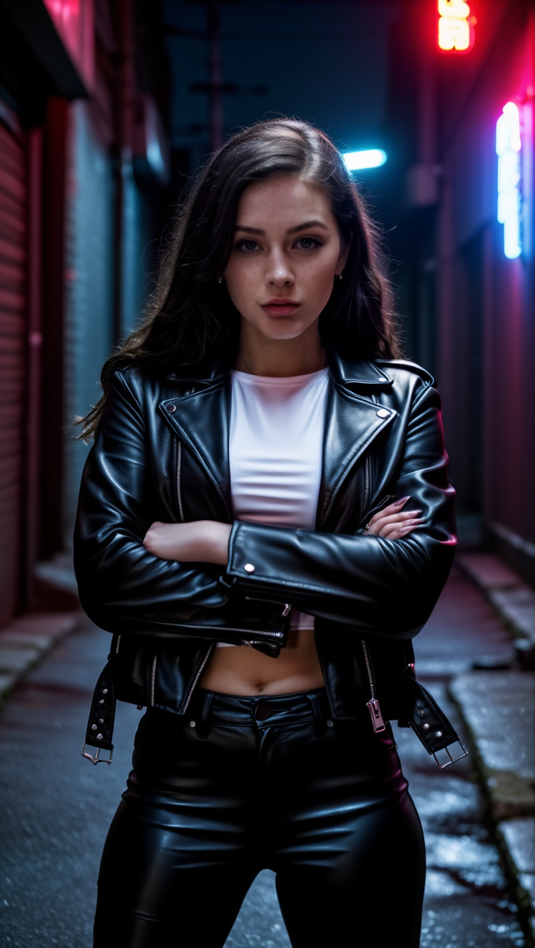 Urban Rebel Chic: Silver Top, Leather Shorts Street Style