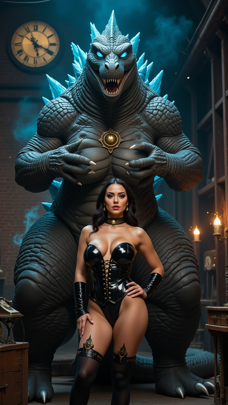 Leather Queen Commands Her Godzilla Kaiju