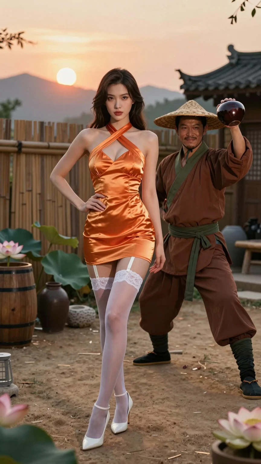 Sunset Martial Master and Satin Dress Temptation