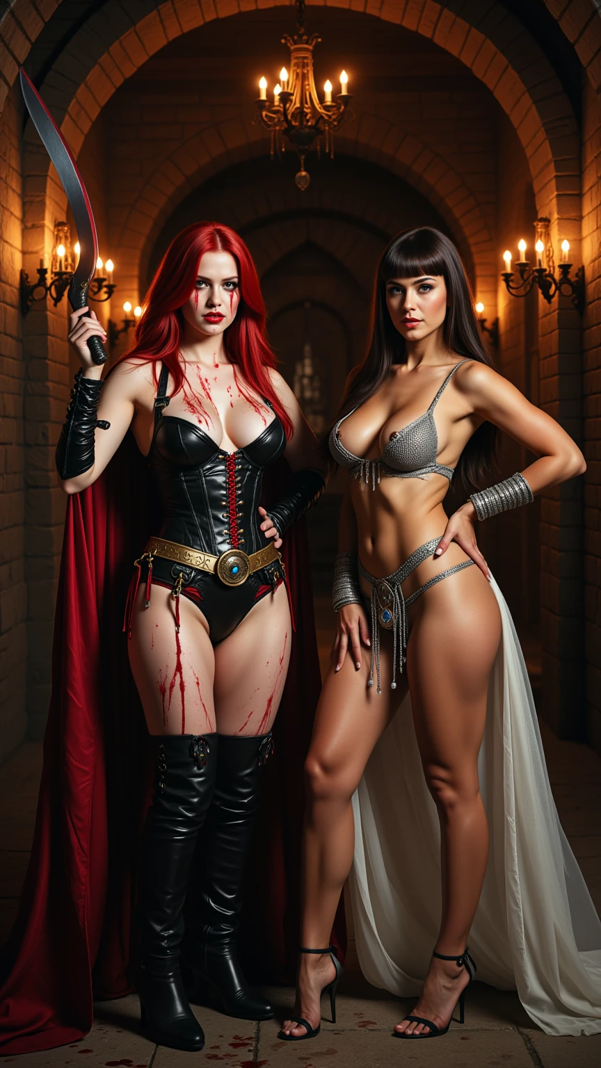 Blood-Smeared Vampire & Bronze Chain Temptress