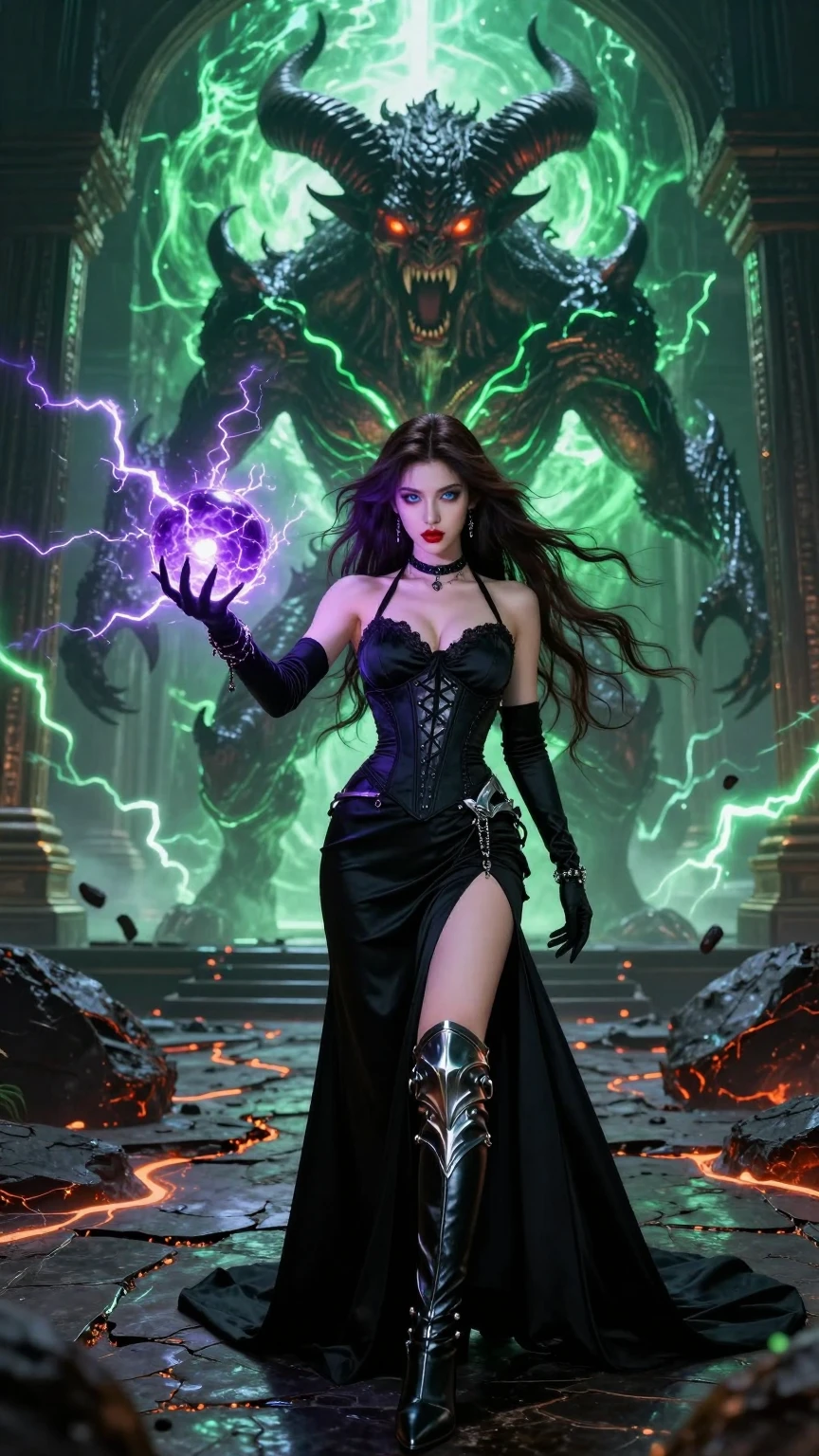 Sorceress Summoning Demonic Power