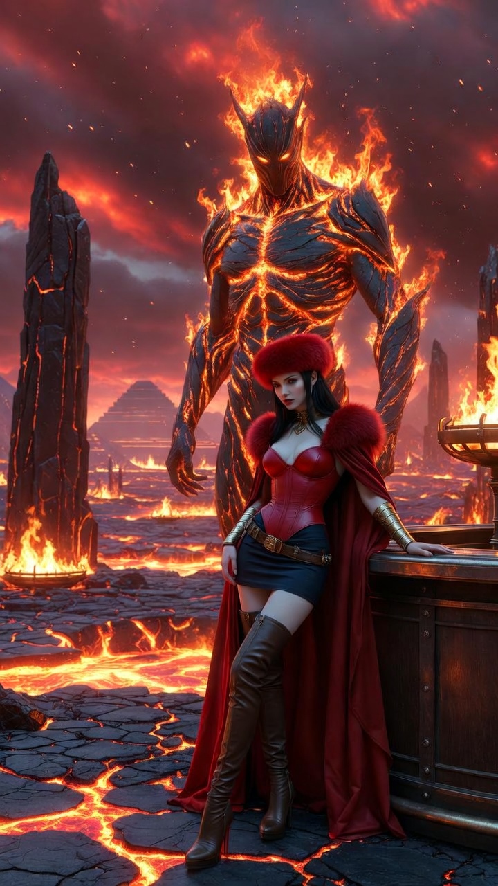 Infernal Queen and Her Living Fire Guardian