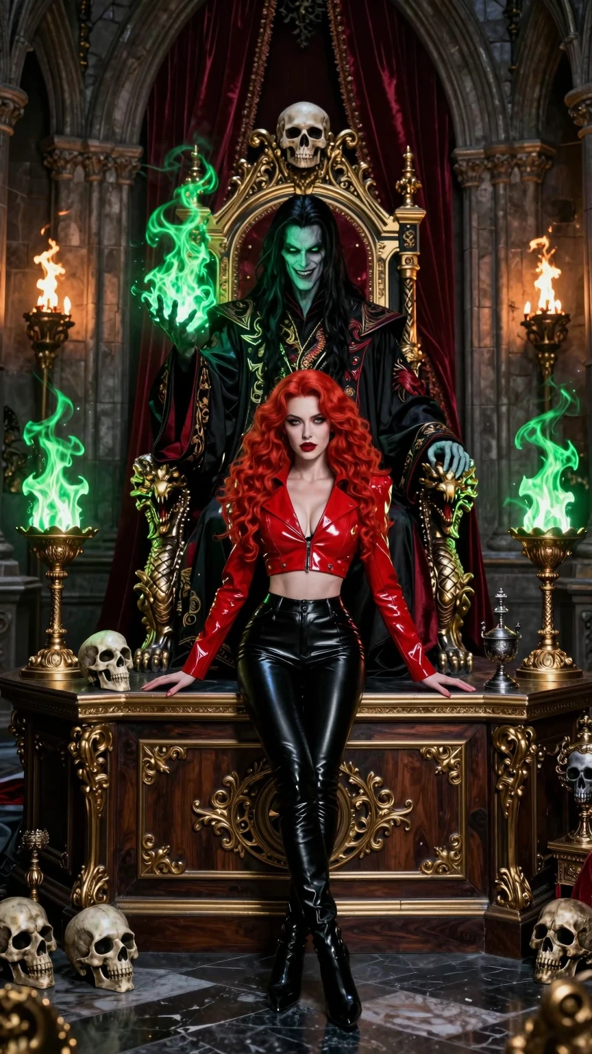 Dark Throne Chamber With Sorcerer And Fire Queen