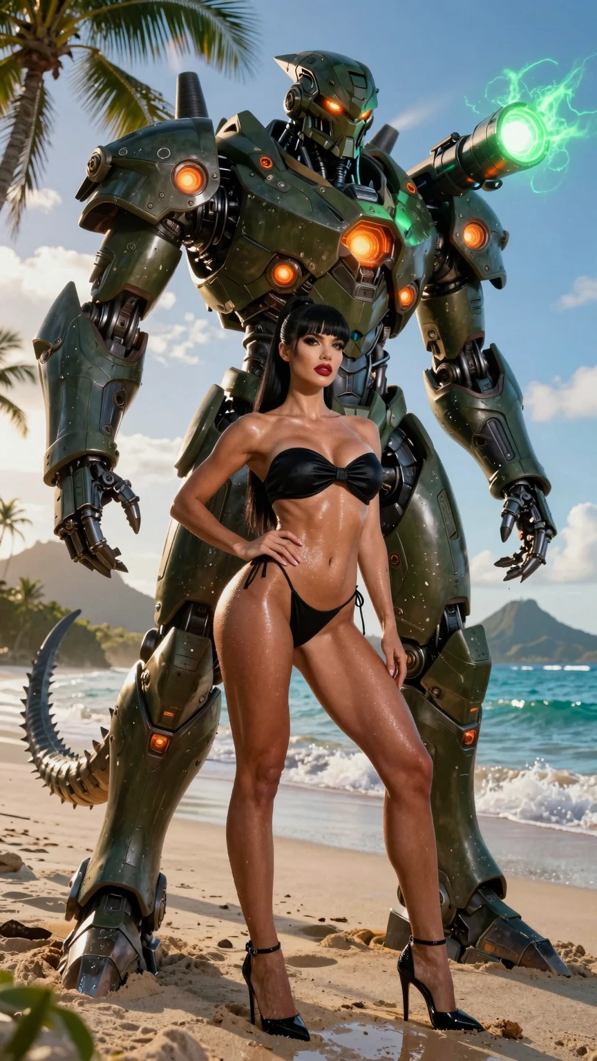 Bikini Goddess Commands Giant Alien War Mech