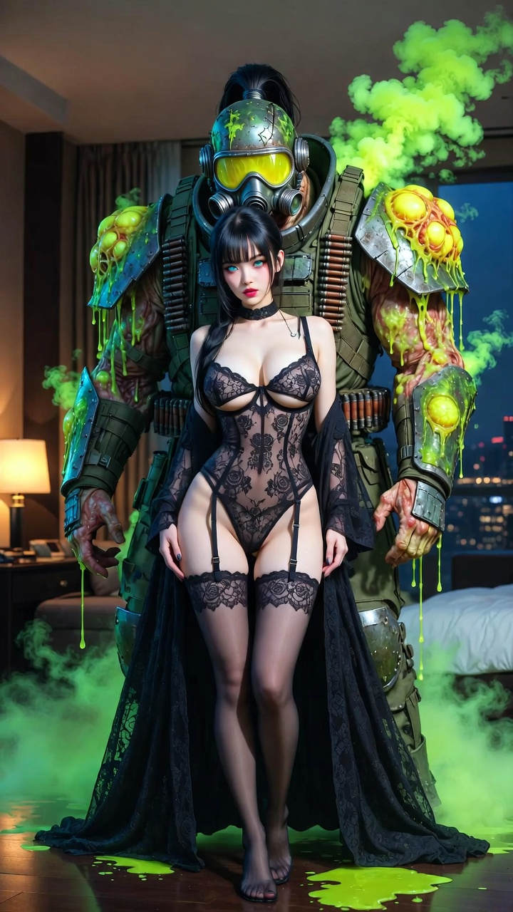 Toxic Slime Mutant Guards Her Lace Seduction