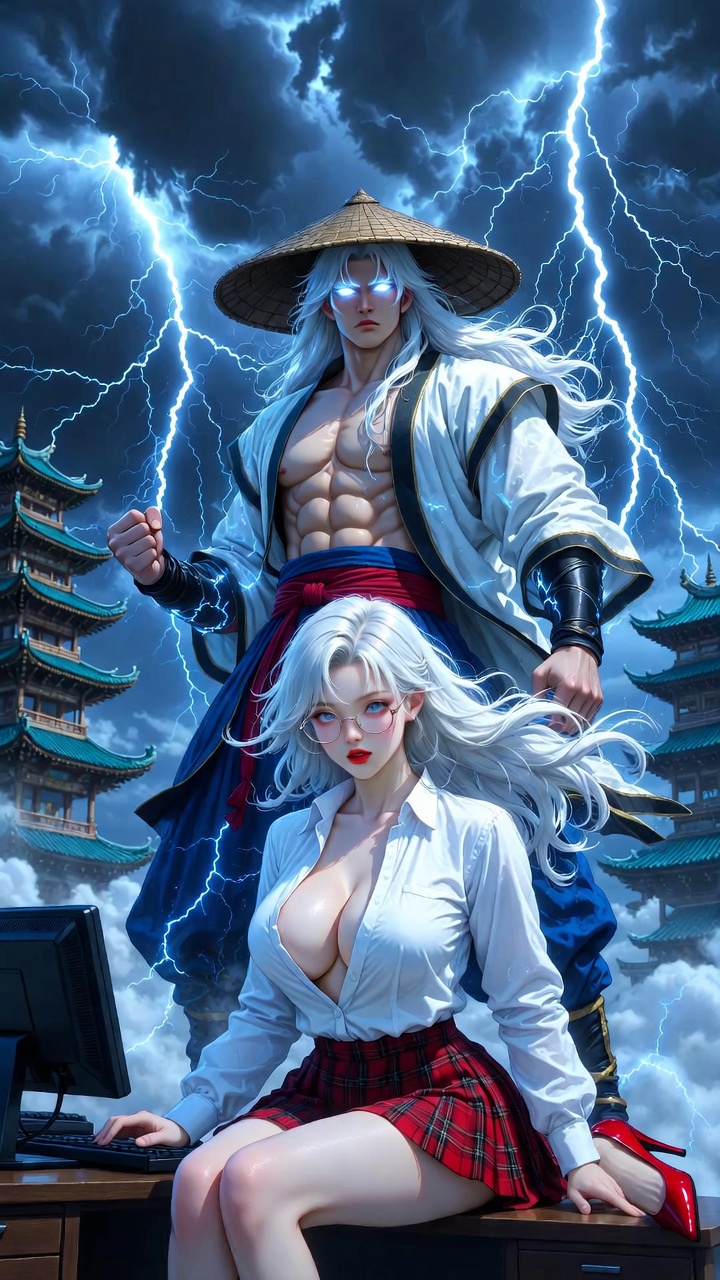 Lightning Warrior and Seductive Secretary in Storm Temple