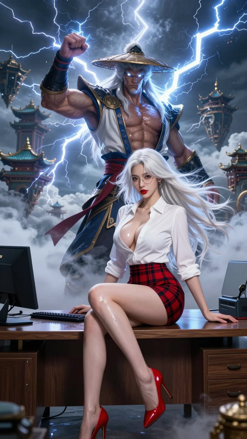 Lightning Warrior and Seductive Secretary in Storm Temple