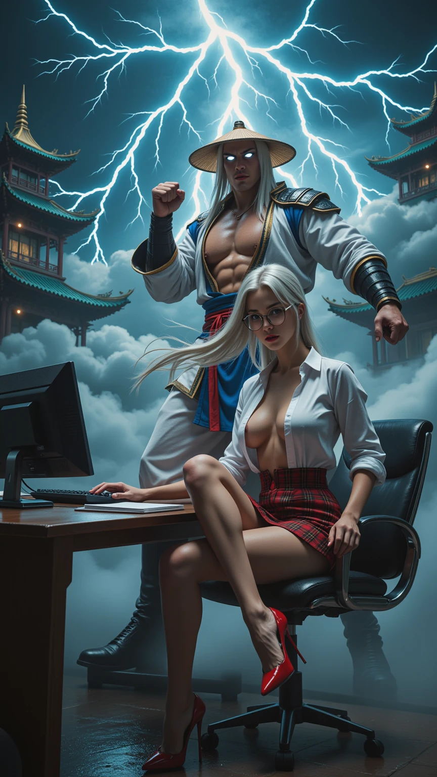 Lightning Warrior and Seductive Secretary in Storm Temple