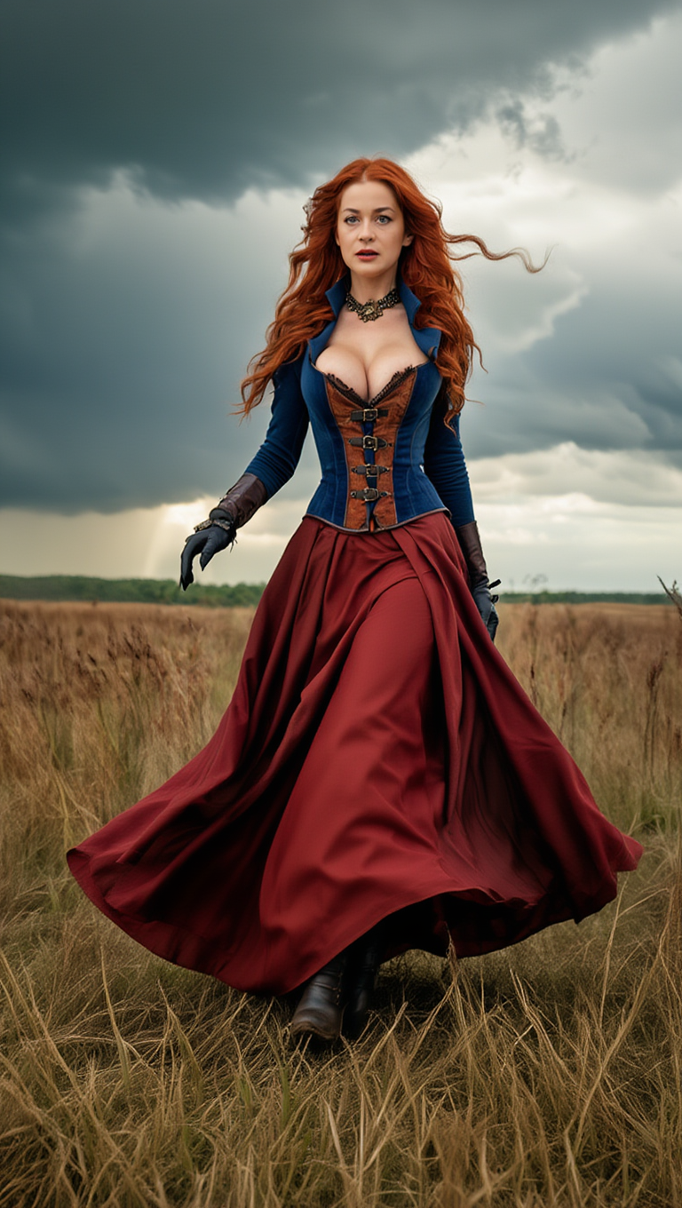 Stormbound Beauty — Wild Wind Across Scarlet Fields