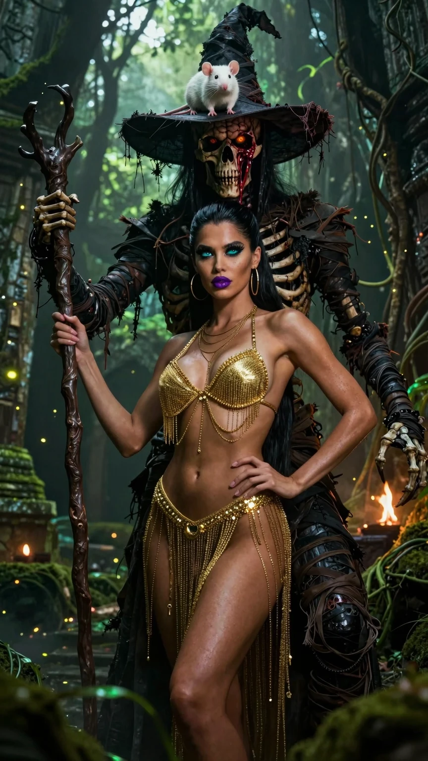 Jungle Necromancer Witch and Golden Chain Temptress
