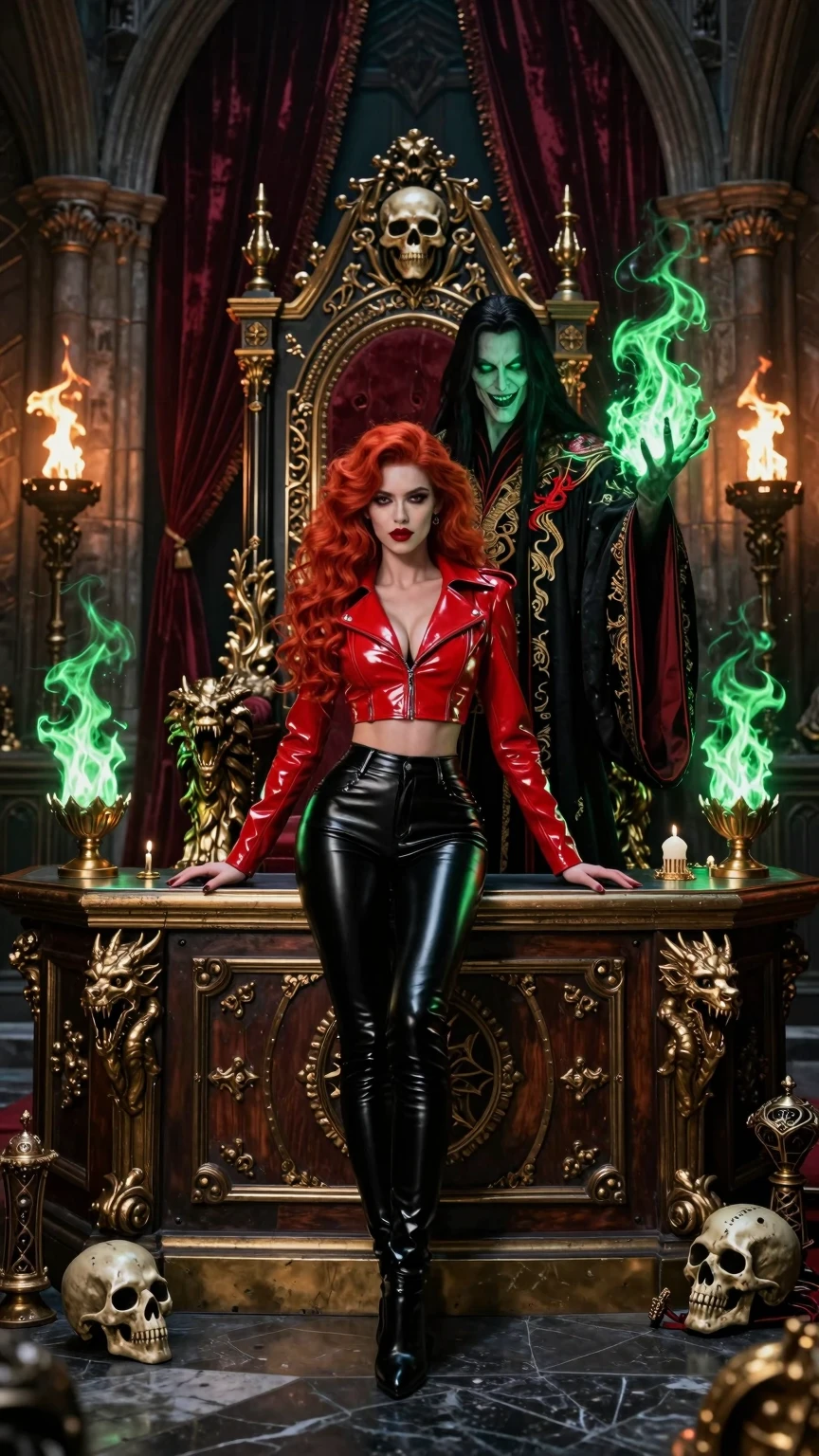 Dark Throne Chamber With Sorcerer And Fire Queen