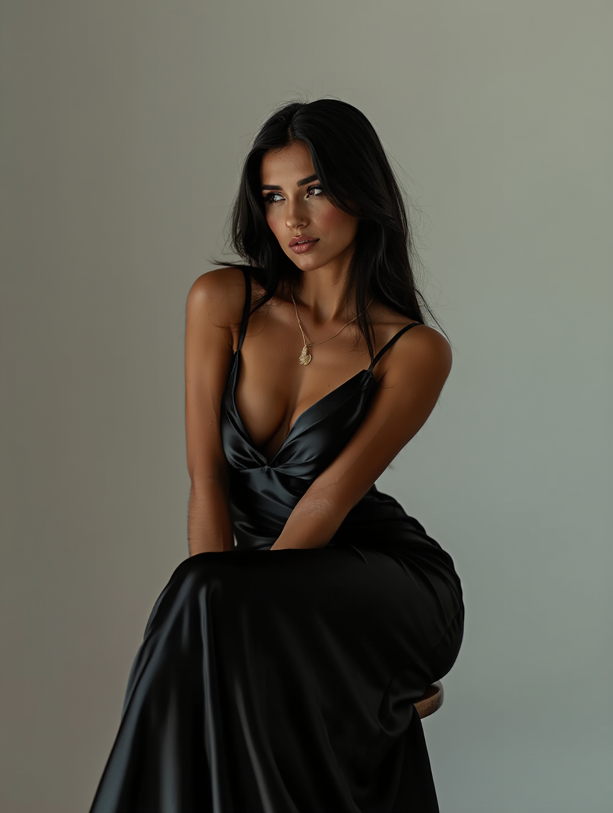 Midnight Glow: Black Satin Muse in Modern Interiors