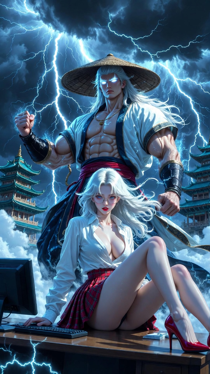 Lightning Warrior and Seductive Secretary in Storm Temple