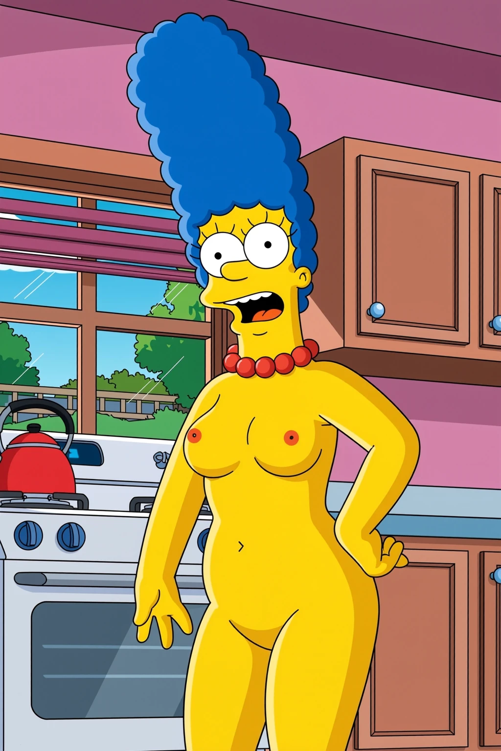 Nude Marge Simpson in Kitchen Surprise