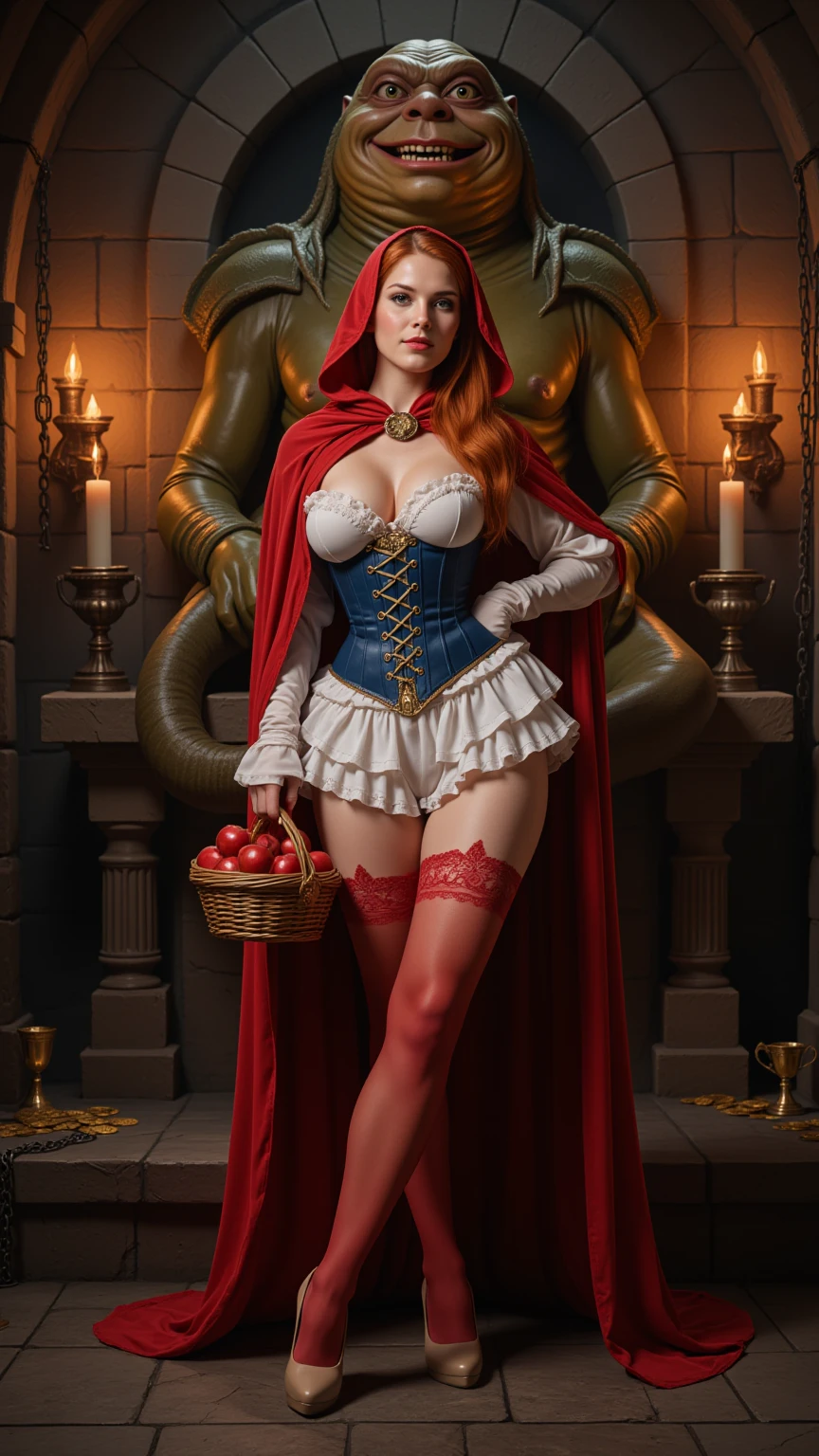 Seductive Red Riding Hood with Jabba Throne Room Fantasy Series