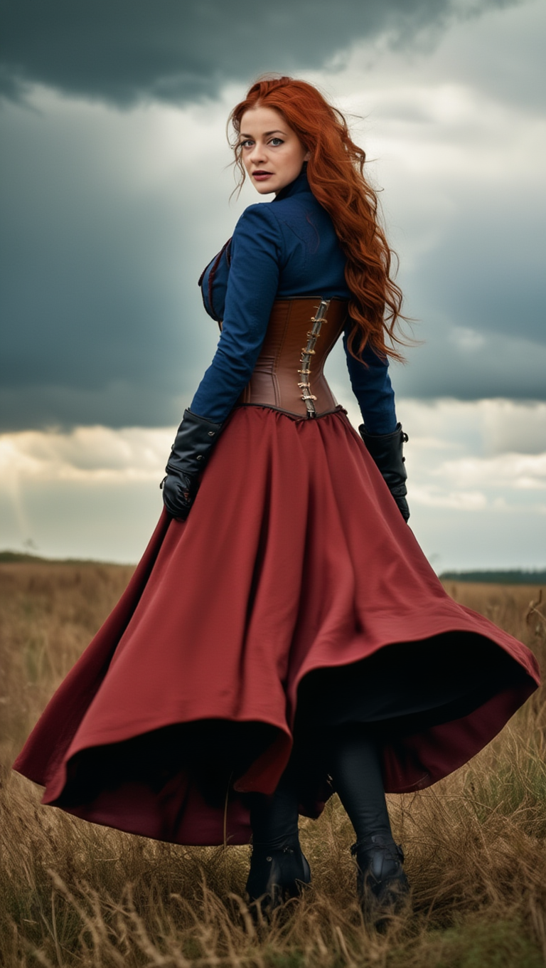 Stormbound Beauty — Wild Wind Across Scarlet Fields