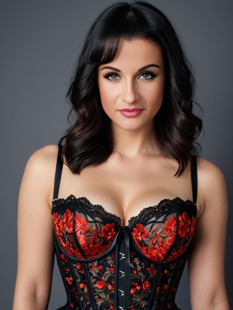 Midnight Rose Corset Elegance in Classic Studio Glamour