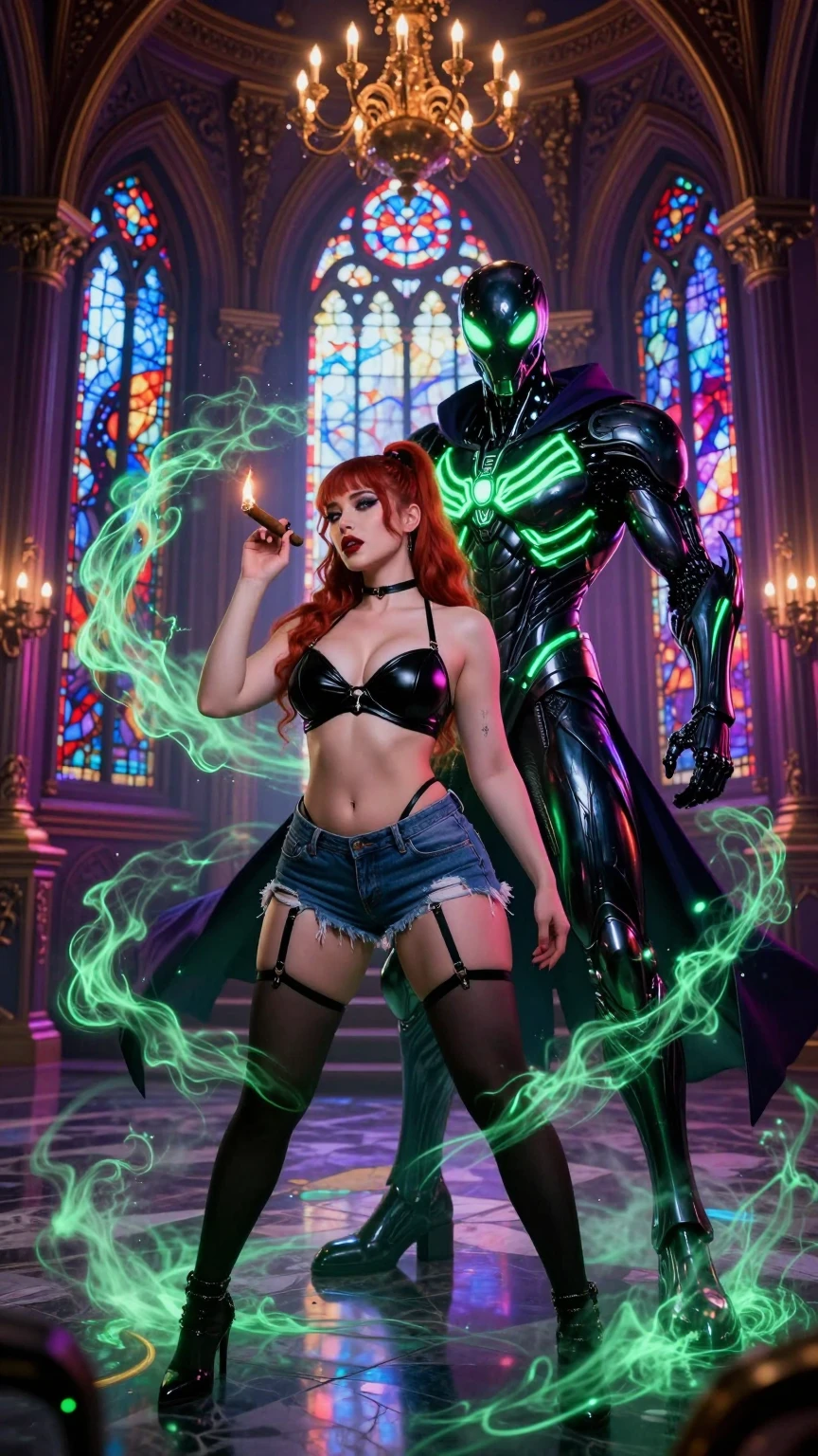 Neon Magic and Power in Gothic Seduction