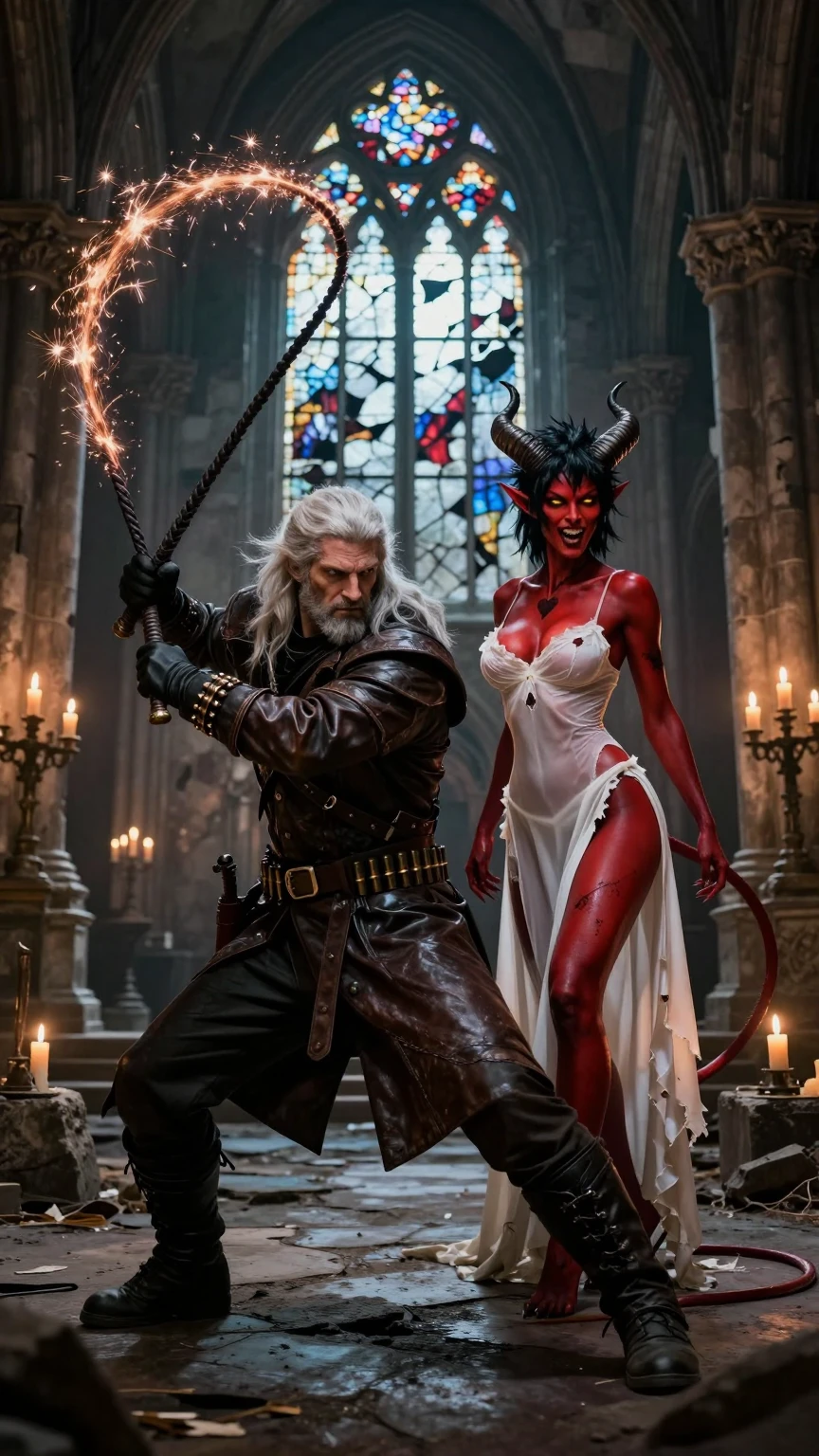 Witcher vs Demoness Cathedral Battle