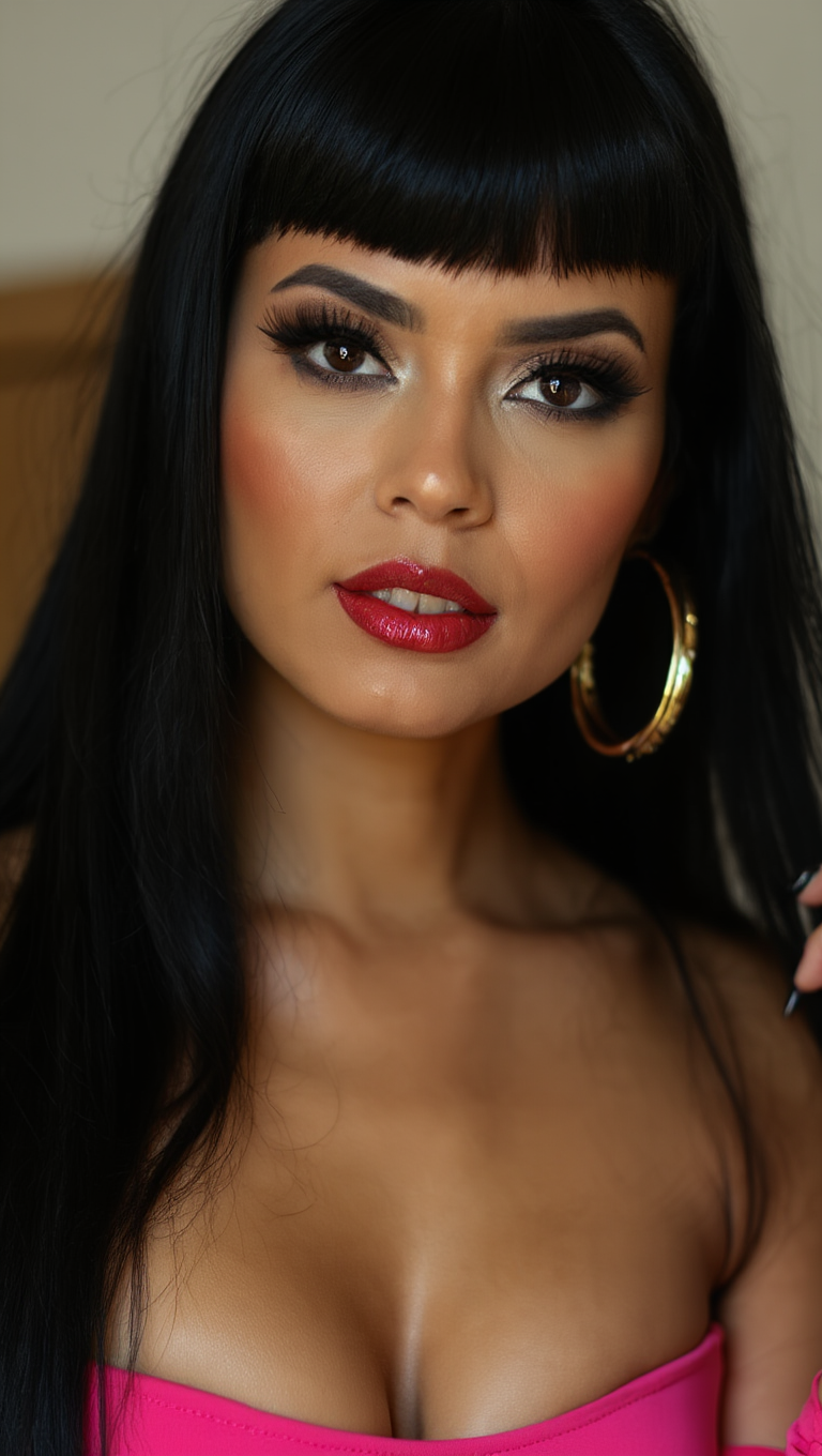 Hot Pink Confidence: Bold Bedroom Fashion with Glam Attitude