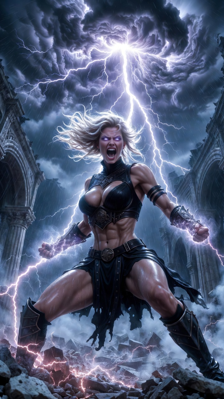 Thunder Goddess Warrior Lightning Temple Fury Strike