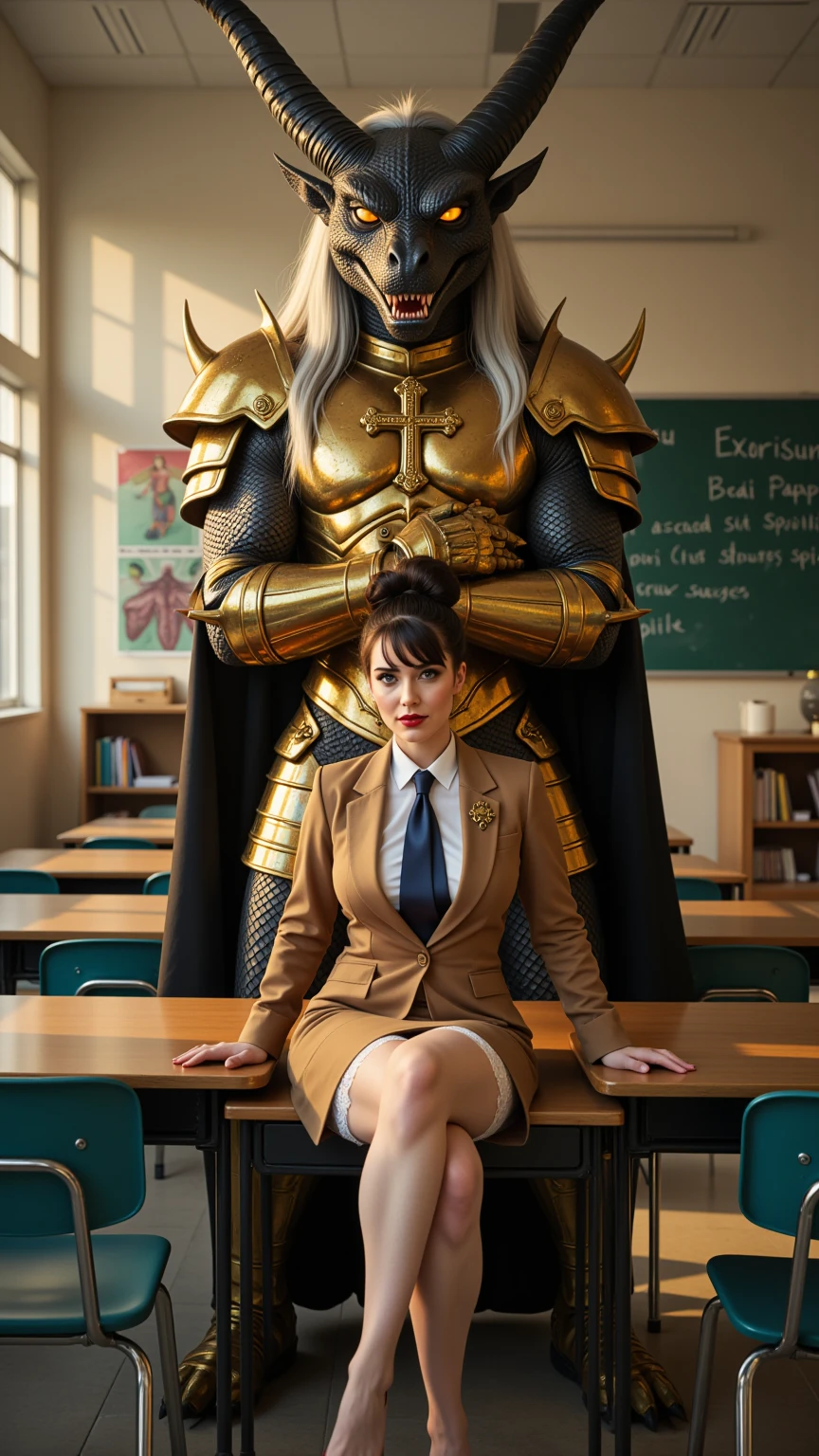 Crucifix Teacher and Golden Dragon Demon