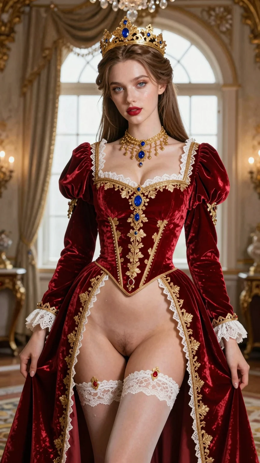 Regal Nude Red Gown Royal Palace Seduction Series