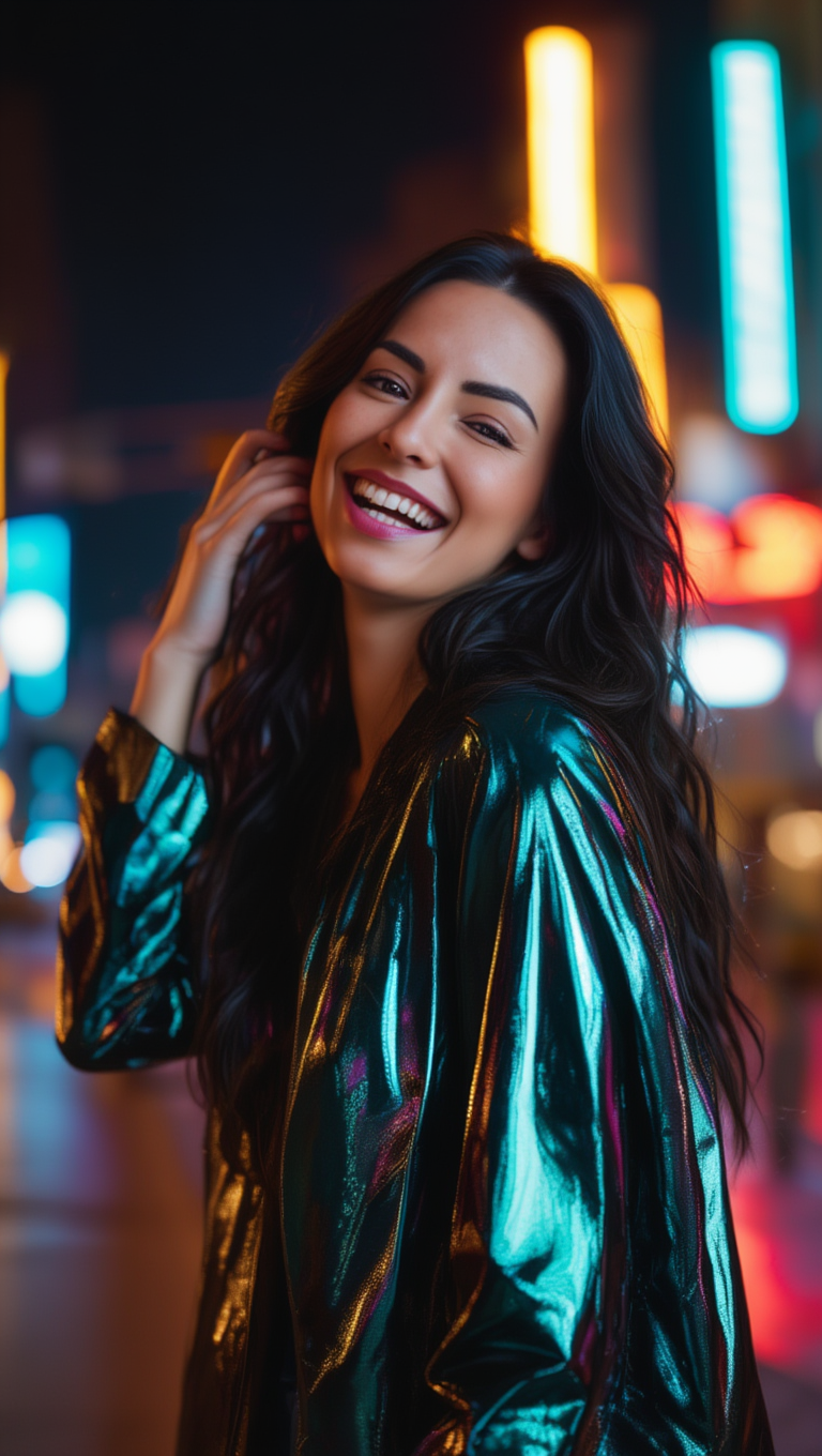 Neon Nights City Streets Leather Seduction