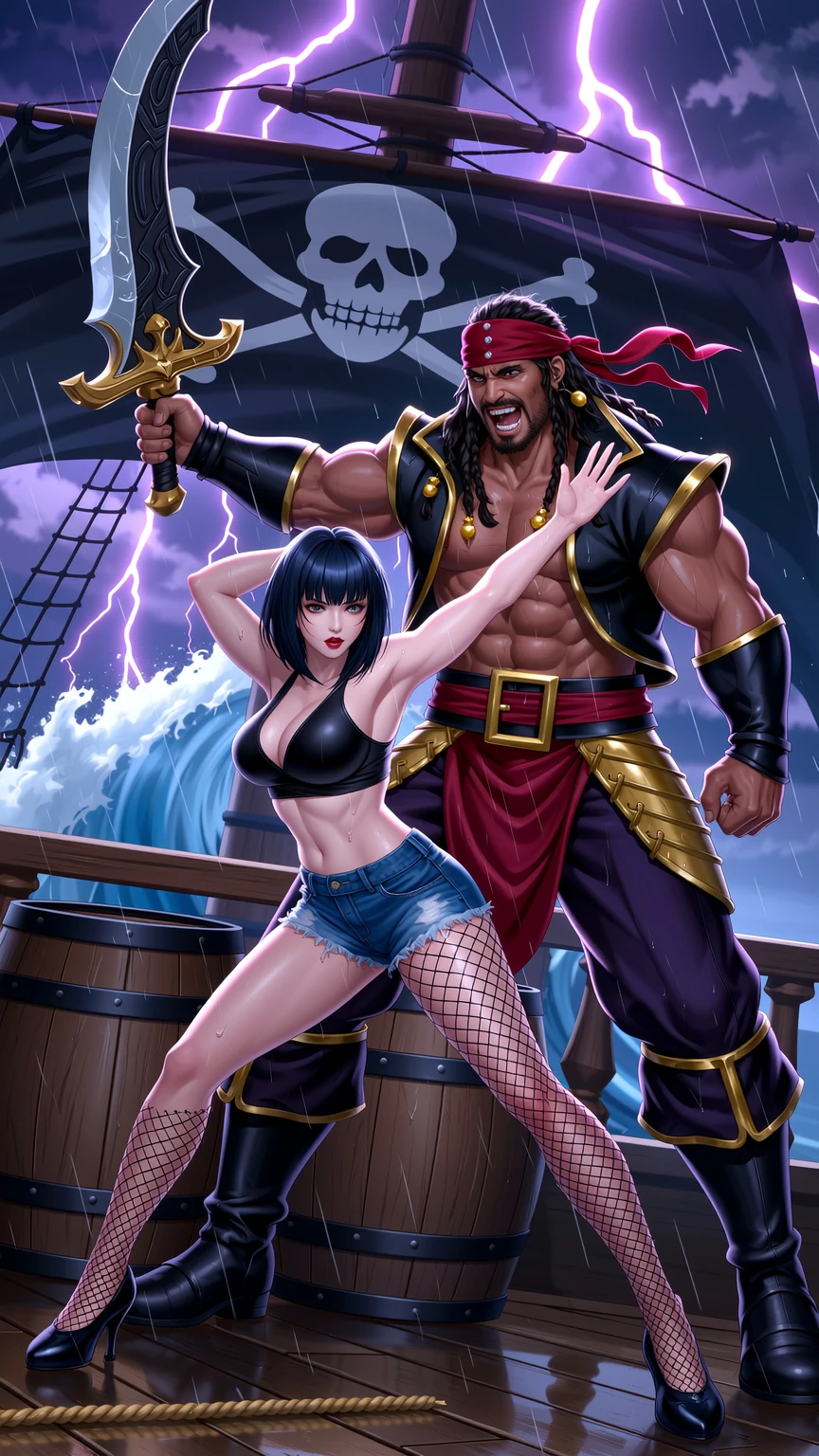 Pirate Storm Battle on Ship Deck