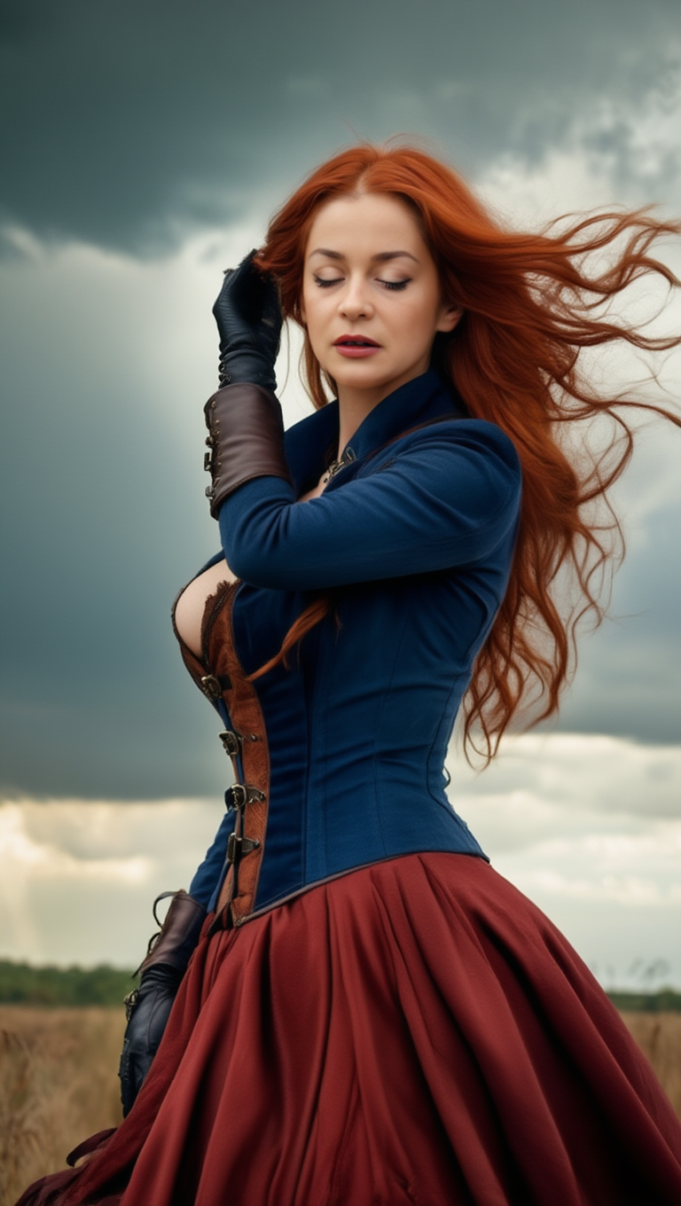 Stormbound Beauty — Wild Wind Across Scarlet Fields