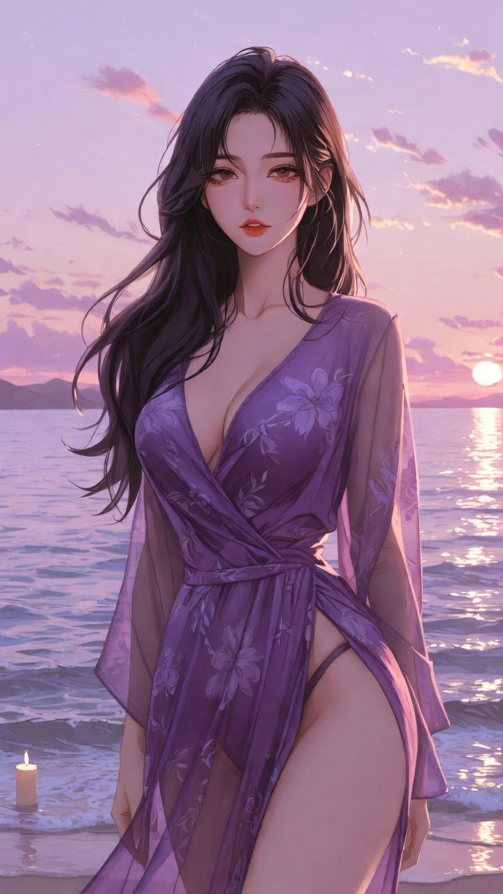 Dreamy Sunset Elegance on a Quiet Shore